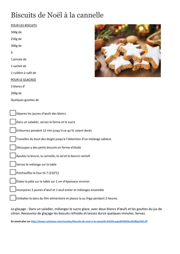 Christmas Recipe Lesson