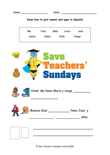 Ages in Spanish Lesson Plan, PowerPoint (with audio), Cards & Activity