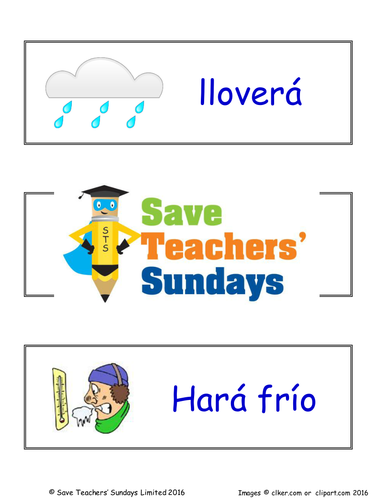 Weather Forecasts in Spanish (2 Lessons) Plans, PowerPoints (with audio) & More