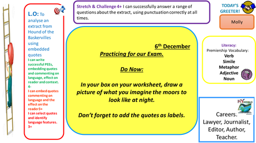 Extract analysis in Hound of the Baskervilles for year 9,10 or 11