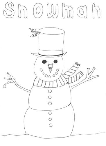 Christmas and Seasons Colouring Sheet: Snowman