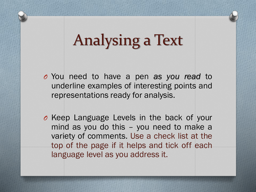 Meanings and Representations: How to Analyse a Text