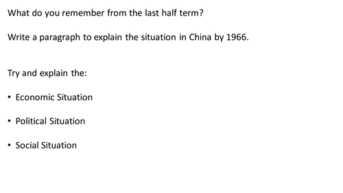 *Full Lesson* Mao's China: Aims of the Cultural Revolution (Edexcel A-Level History)
