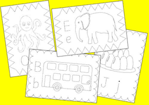 Alphabet tracing worksheets- phonics, Letters and Sounds