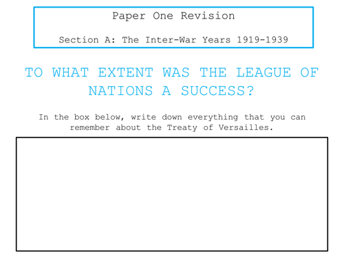 Paper 1 OCR HISTORY B Revision - International Relations