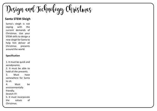 4 Christmas Design and Technology Activities