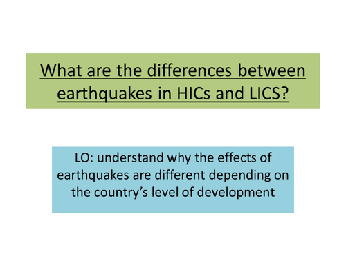 Comparing HIC LIC earthquakes