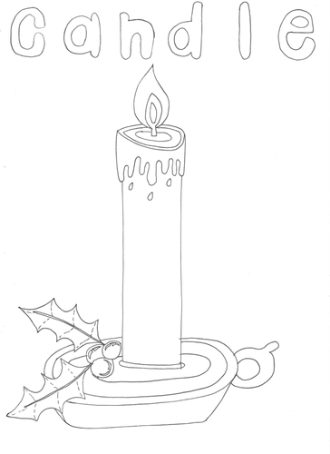 Christmas Candle: Colouring Sheet