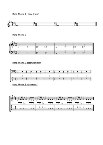 Key Stage 3 Film Music James Bond Arrangement Project