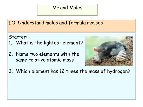 New AQA GCSE Chemistry Atomic masses, Formula masses and Moles