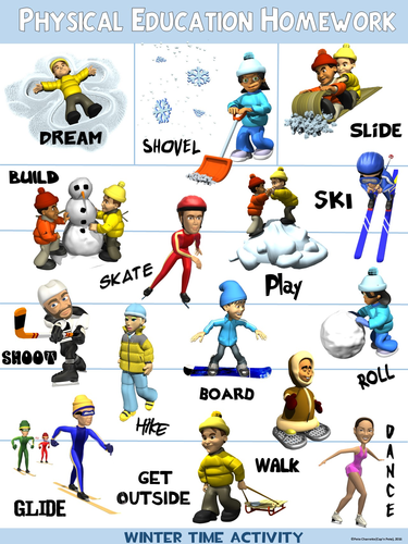 PE Poster: Physical Education Homework- Winter Version