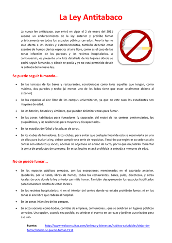 La Ley Antitabaco / The smoking ban