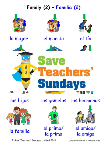 Family in Spanish Worksheets, Games, Activities and Flash Cards (with audio) (2)