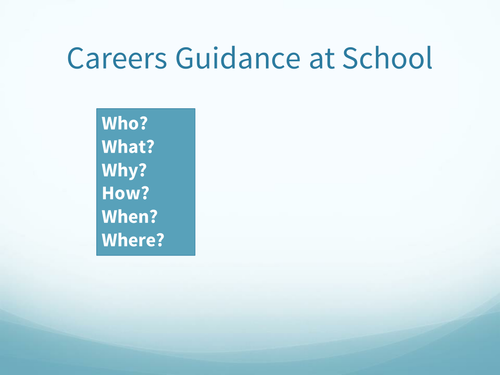 Careers Guidance at school X Editable Presentation