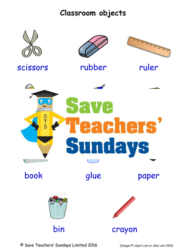 Classroom Objects EAL/ESL Worksheets, Games, Activities and Flash Cards (with audio)