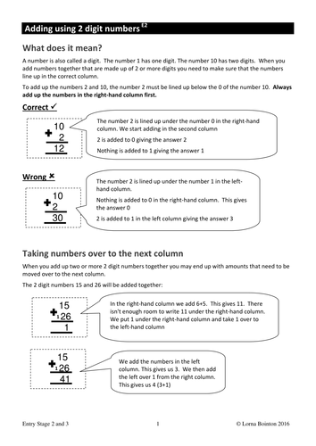 Adding 2 Digit Numbers