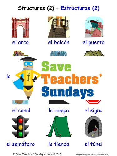 Structures in Spanish Worksheets, Games, Activities and Flash Cards (with audio) (2)