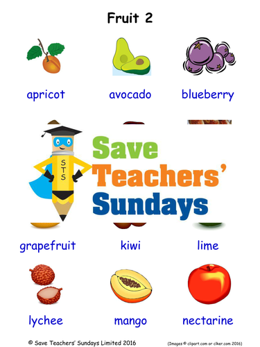 Fruits EAL/ESL Worksheets, Games, Activities and Flash Cards (with audio) (2)