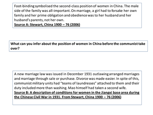 Mao's China: Women - the New Marriage Law (Edexcel A-Level History)