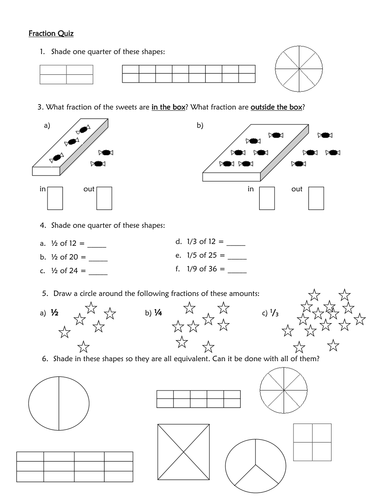 Fraction Quiz | Teaching Resources