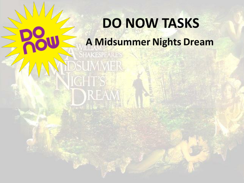 A Midsummer Nights Dream Starter/Do Now/Bell Work Collection
