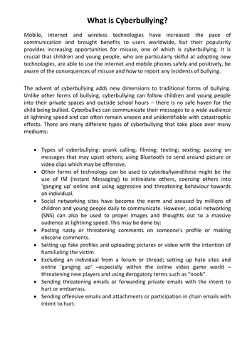 What is Cyberbullying?