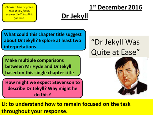 Dr Jekyll and Mr Hyde - AQA Literature - Chapter 3 - Dr Jekyll Characterisation Lesson