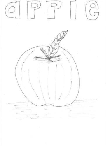 Fruit: Apple Colouring Page