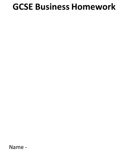 GCSE Business Studies Homework