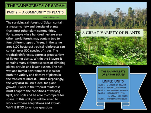 RAINFORESTS OF SABAH - PART 2 - THE COMMUNITY OF PLANTS