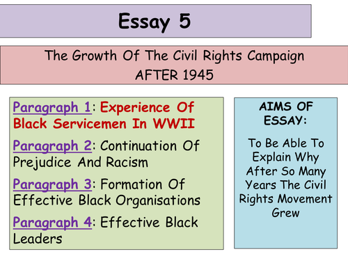 Higher History USA: Essay 5 Development of the Civil Rights Movement