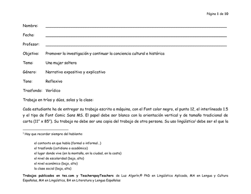 Cápsula cultural e histórica: Semblanza de una mujer soltera