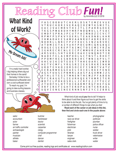 Different Kinds of Jobs and Careers Word Search Puzzle