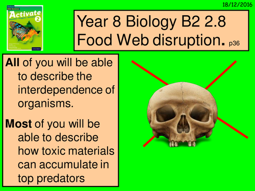 A multimedia version of the Year 8 B2 28 Food Web disruption lesson Biology Diagrams