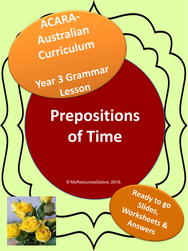 ACARA: Year 3 - Prepositions of Time