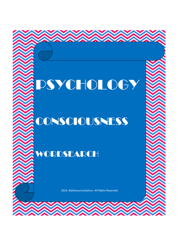 PSYCHOLOGY: Consciouness Wordsearch