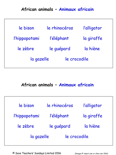 Animals in French worksheets (15 Labelling Worksheets)