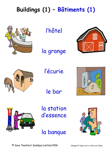Building and Structures in French Activities (10 pages covering 60 words)