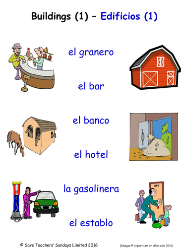Building and Structures in Spanish Activities (10 pages covering 60 words)