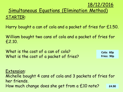 Simultaneous Equations