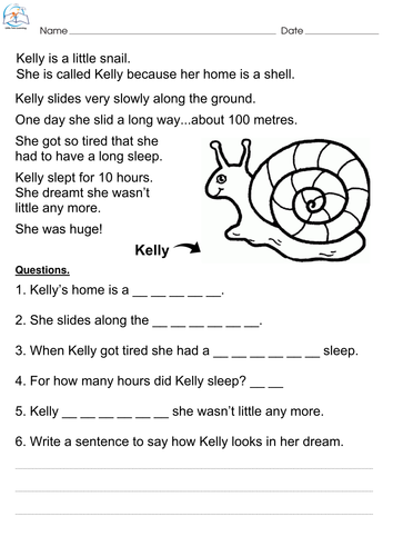 First Grade Reading Comprehension Passages