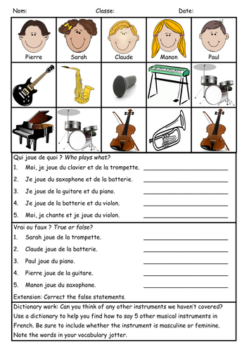 Musical instruments - Reading