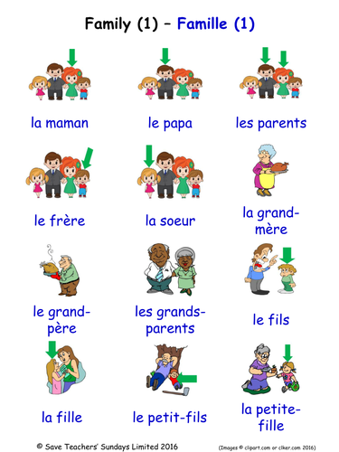 Family in French Word Searches (2 Wordsearches)