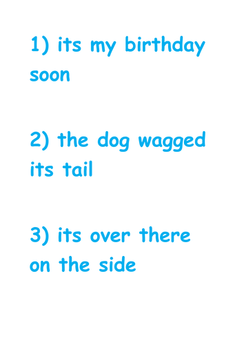 It's or Its Activity