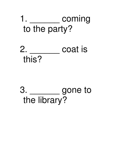 Using the homophones whose and who's