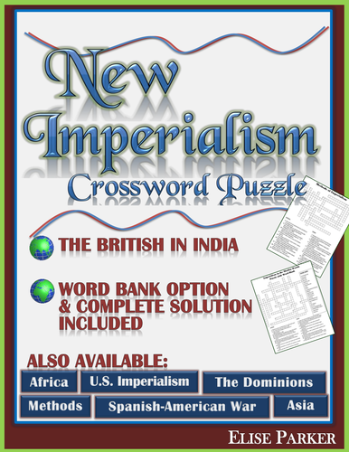 New Imperialism Crossword Puzzle: The British In India Crossword Puzzle Worksheet