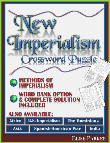 New Imperialism Crossword Puzzle: Methods and Resistance Crossword Puzzle Worksheet