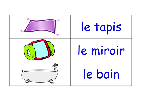 Home in French Flashcards (71 French Home Flash Cards)