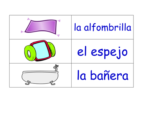 Home in Spanish Flashcards (71 Spanish Home Flash Cards)