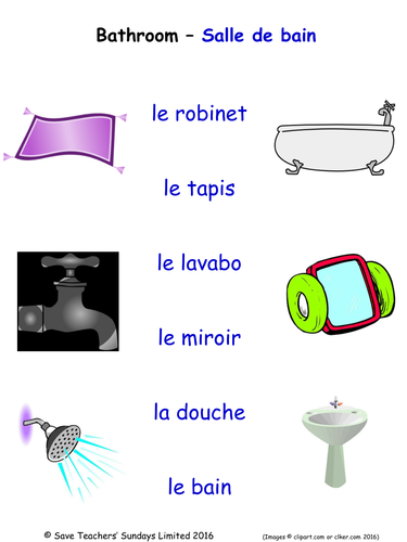 Home in French Activities (14 pages covering 71 French Home-related words)